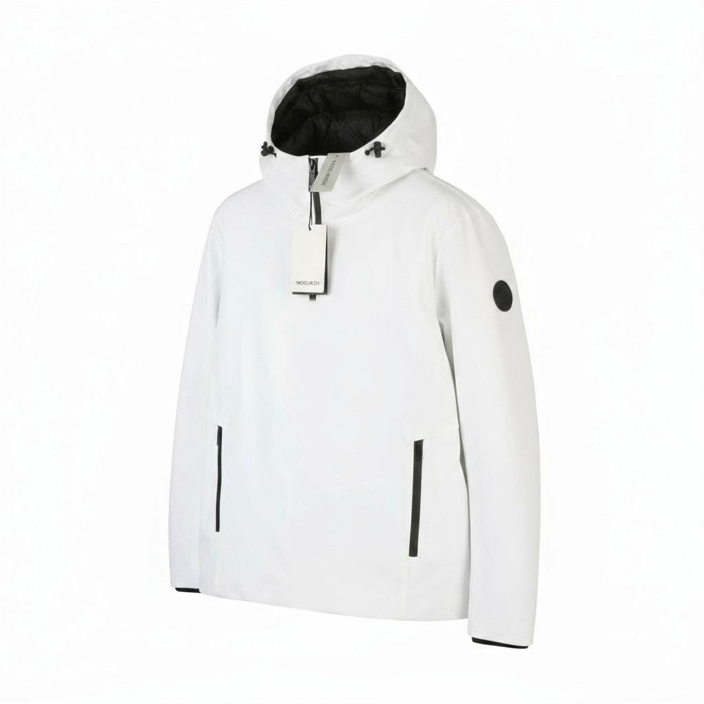 WOOLRICH Pacific Soft Shell Men Jacket L White Down Waterproof RRP550