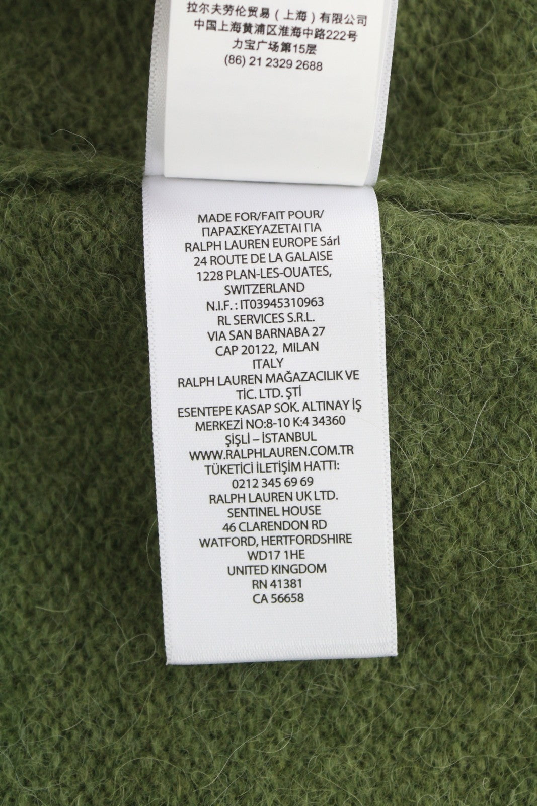 RALPH LAUREN Classics New Olive Men Jumper S Wool Alpaca Melange Pullover