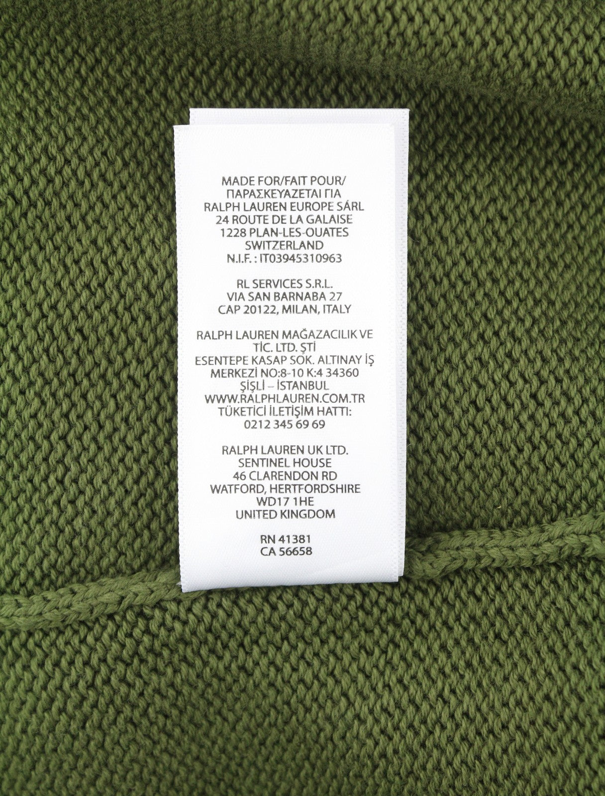 RALPH LAUREN Classics New Olive Men Jumper S Half Zip Knit Pullover
