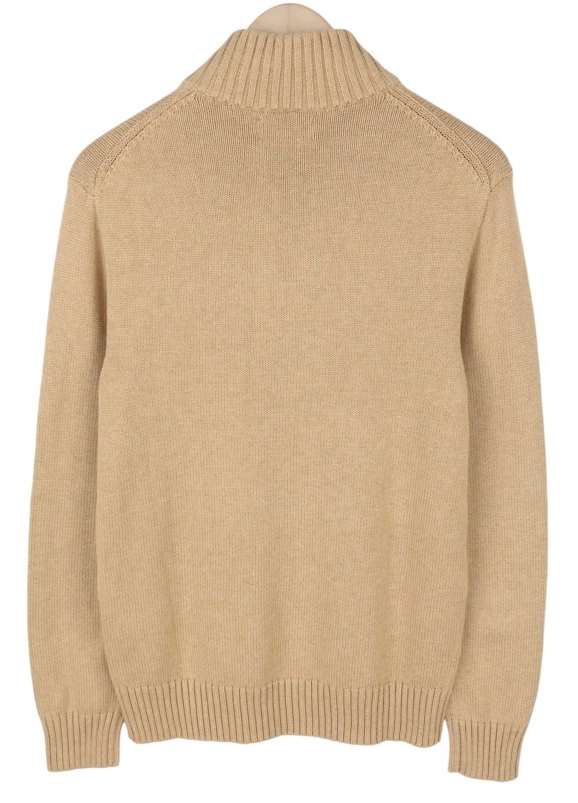 RALPH LAUREN Classic Men Jumper 2XL Brown Melange Zip Neck Knit Pull On RRP239