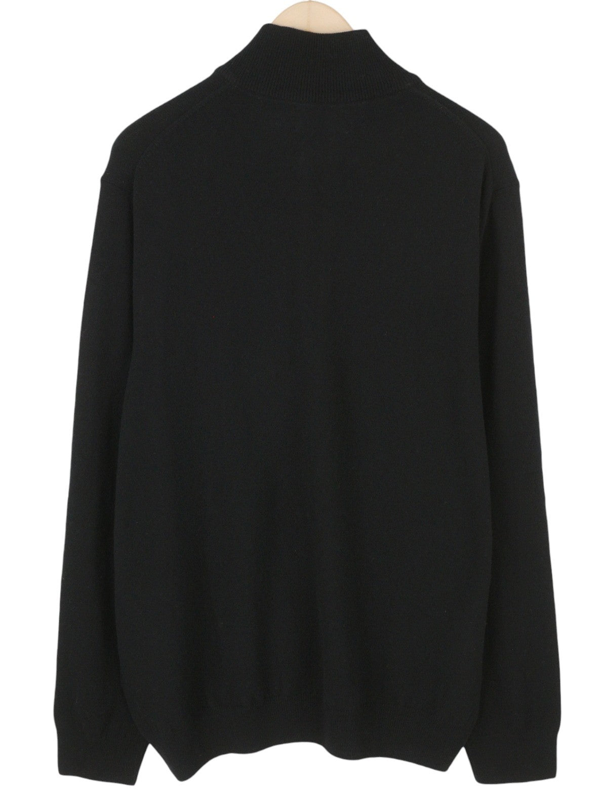 RALPH LAUREN Classic Men Jumper 2XL Black Wool Half Zip Collar Pull On RRP239