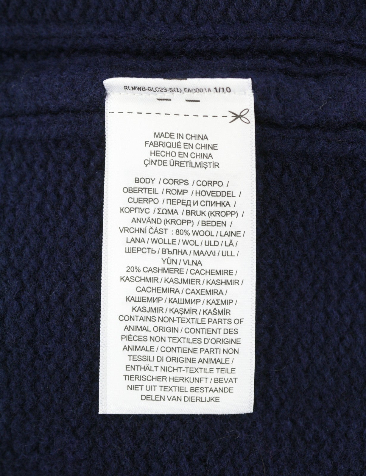 RALPH LAUREN Echo Men Jumper M Blue Wool Cashmere Fine Knit Pull On RRP399