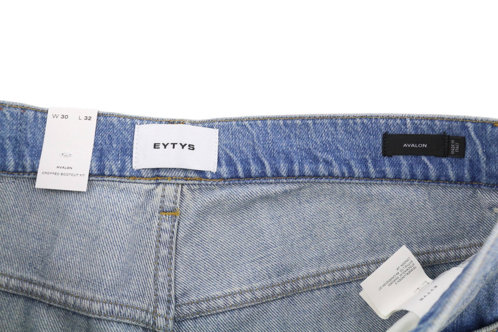 EYTYS Avalon Torn Indigo Cropped Bootcut Women Jeans W30/L32 Men Unisex RRP370