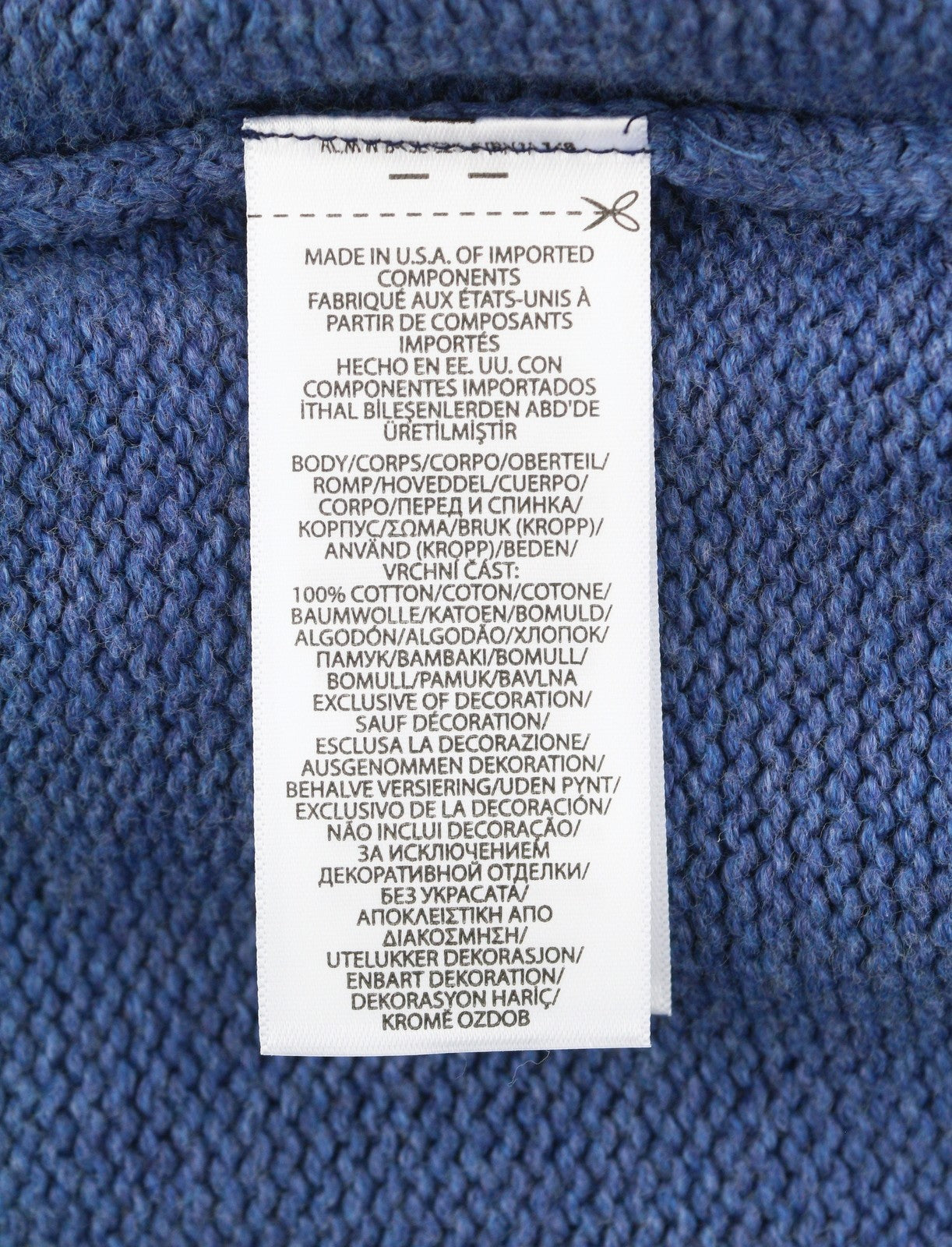 RALPH LAUREN Classics Blue Men Jumper L Cotton USA Flag Knit Pull On RRP499