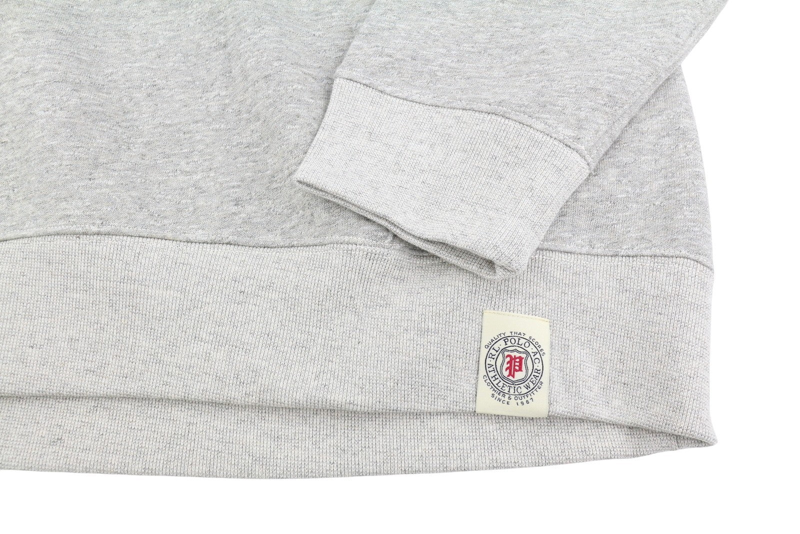 RALPH LAUREN Men Hoodie 2XL Grey Melange Logo Pocket Hooded Pull On RRP299