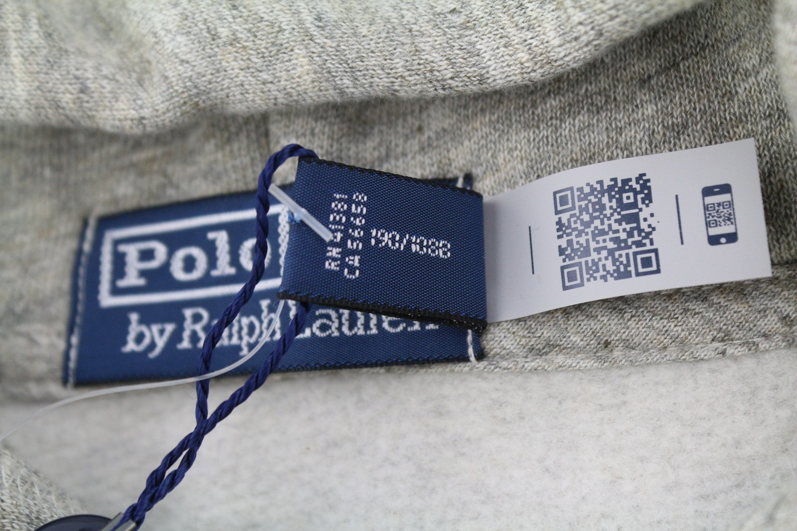 RALPH LAUREN Men Hoodie 2XL Grey Melange Logo Pocket Hooded Pull On RRP299