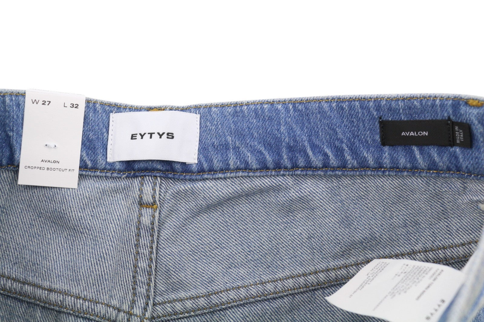 EYTYS Avalon Torn Indigo Cropped Bootcut Fit Women Jeans W27/L32 Blue RRP370
