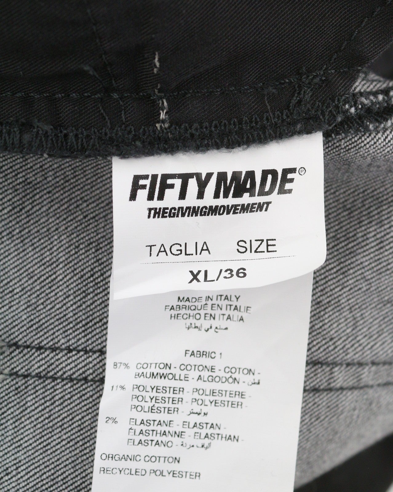 THE GIVING MOVEMENT Fifty Made Men Jeans W36 Distress Skinny Limited Edition