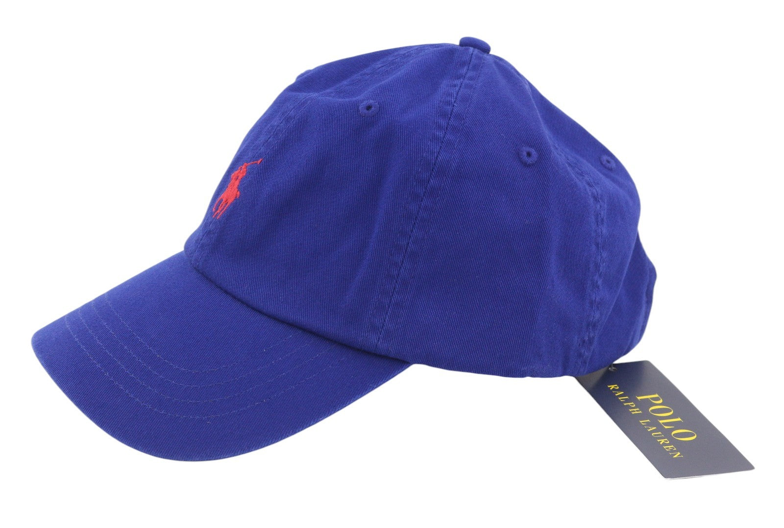 RALPH LAUREN Men Cap OS Blue Cotton Baseball Hat Embroidered Logo Unisex