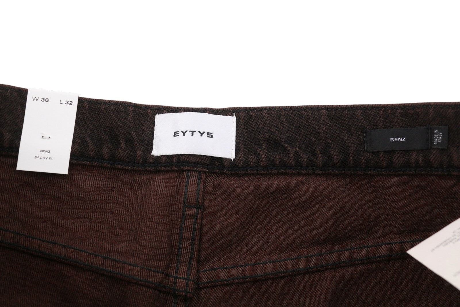EYTYS Benz Sepia Baggy Fit Women Jeans W36/L32 Brown Faded Men Unisex RRP370