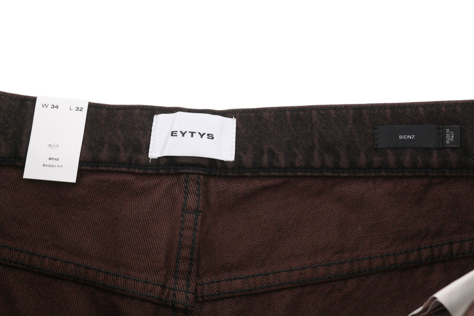 EYTYS Benz Sepia Baggy Fit Women Jeans W34/L32 Brown Faded Men Unisex RRP370
