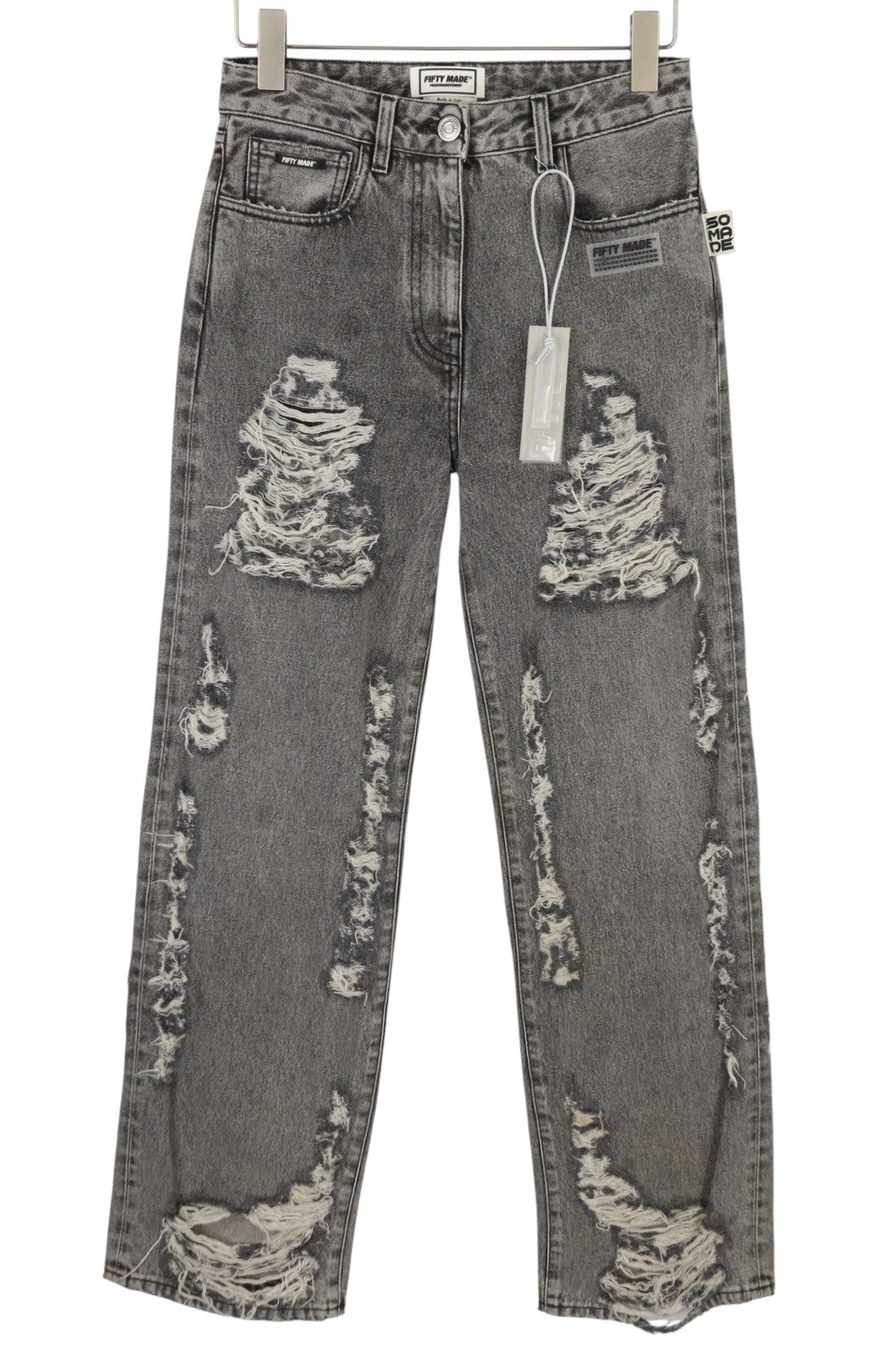 THE GIVING MOVEMENT Fifty Made Women Jeans W30 Grey Distress Limited Edition