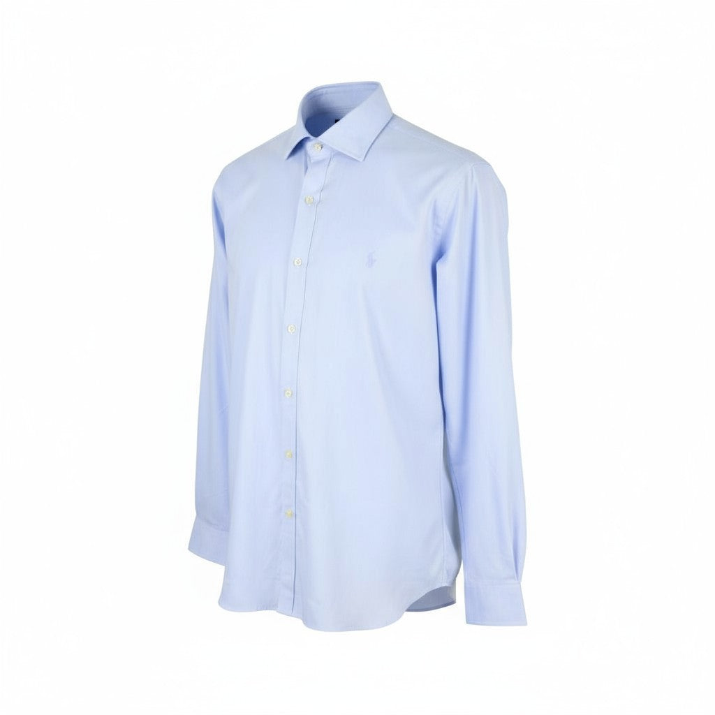 RALPH LAUREN Men Formal Shirt 17 Blue Slim Fit Cutaway Button-Up RRP149