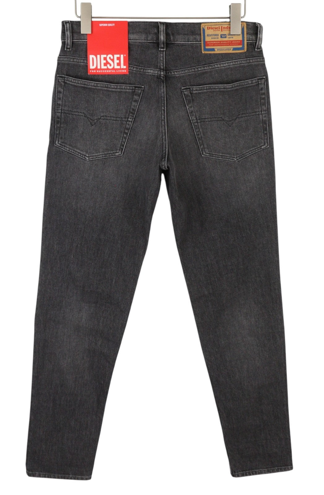 DIESEL 2023 D-Finitive 09F84 Men Jeans W30/L34 Grey Faded Regular Tapered Leg