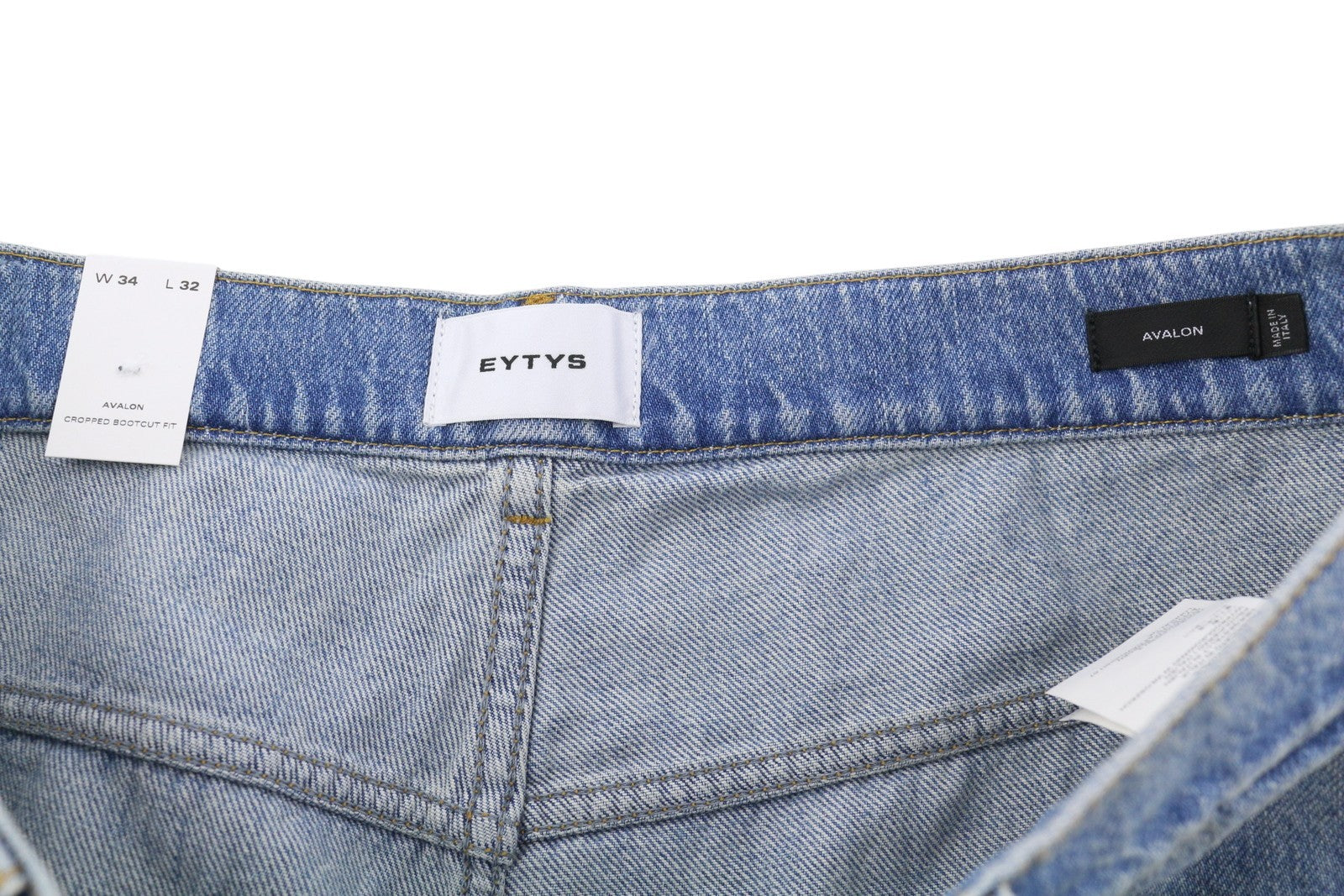 EYTYS Avalon Torn Indigo Cropped Bootcut Women Jeans W34/L32 Men Unisex RRP370
