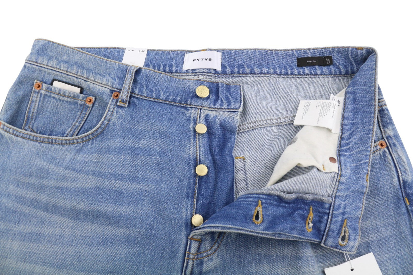 EYTYS Avalon Torn Indigo Cropped Bootcut Women Jeans W34/L32 Men Unisex RRP370