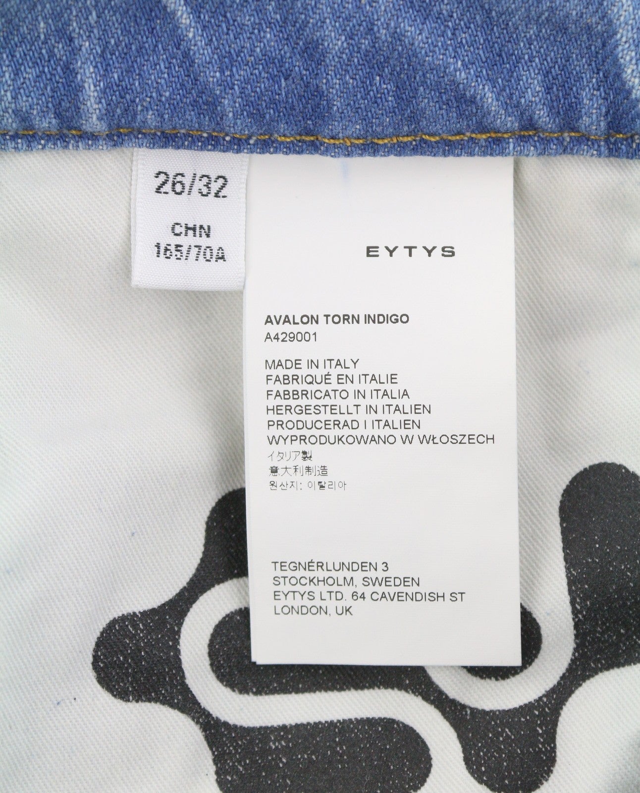 EYTYS Avalon Torn Indigo Cropped Bootcut Fit Women Jeans W26/L32 Blue RRP370