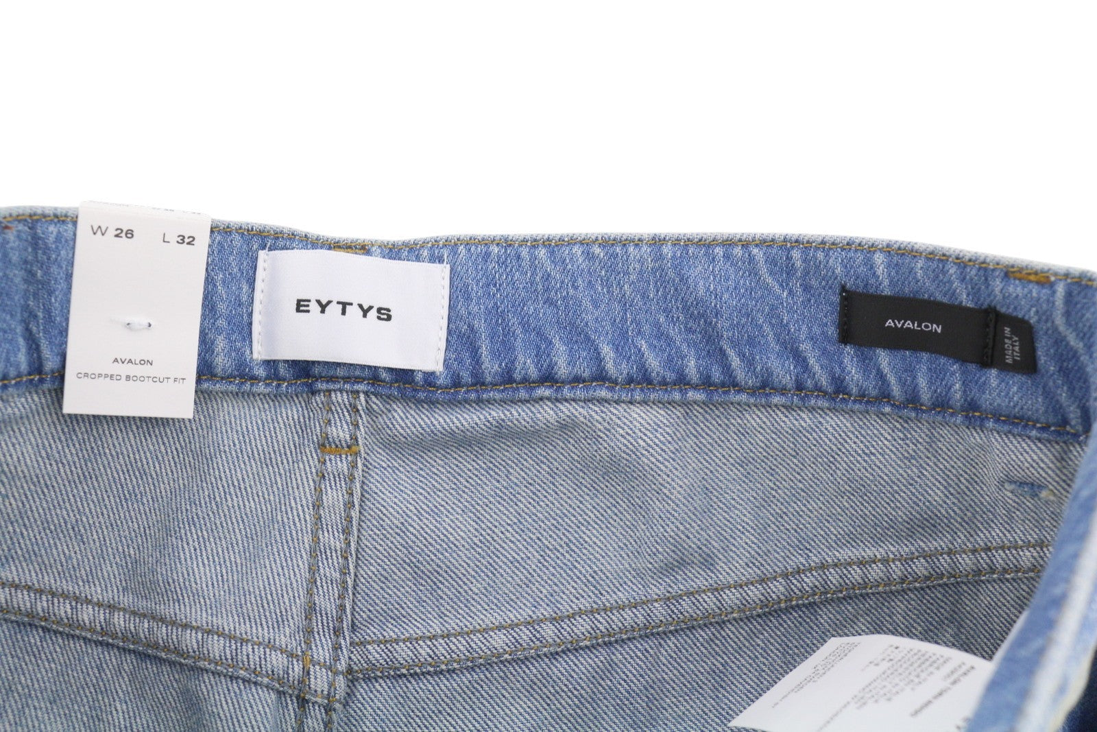 EYTYS Avalon Torn Indigo Cropped Bootcut Fit Women Jeans W26/L32 Blue RRP370