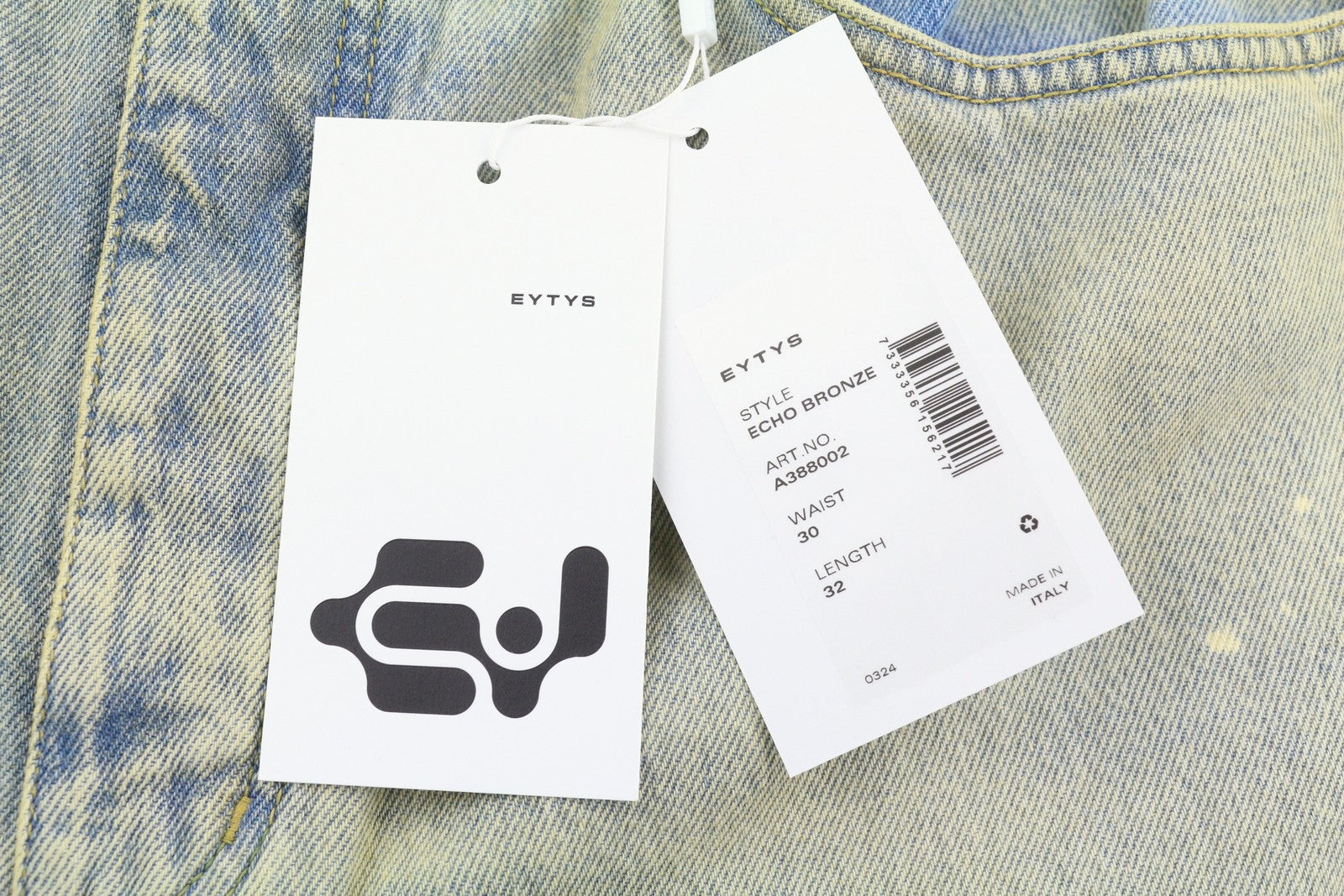 EYTYS Echo Bronze Ultra Baggy Women Jeans W30/L32 Aged Look Men Unisex RRP370