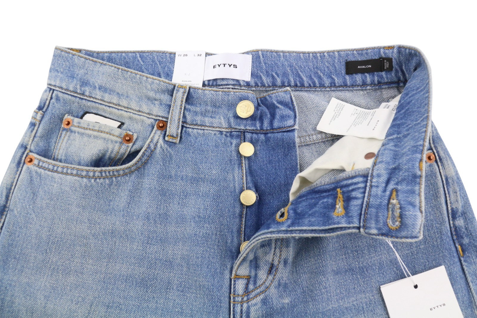 EYTYS Avalon Torn Indigo Cropped Bootcut Fit Women Jeans W25/L32 Blue RRP370