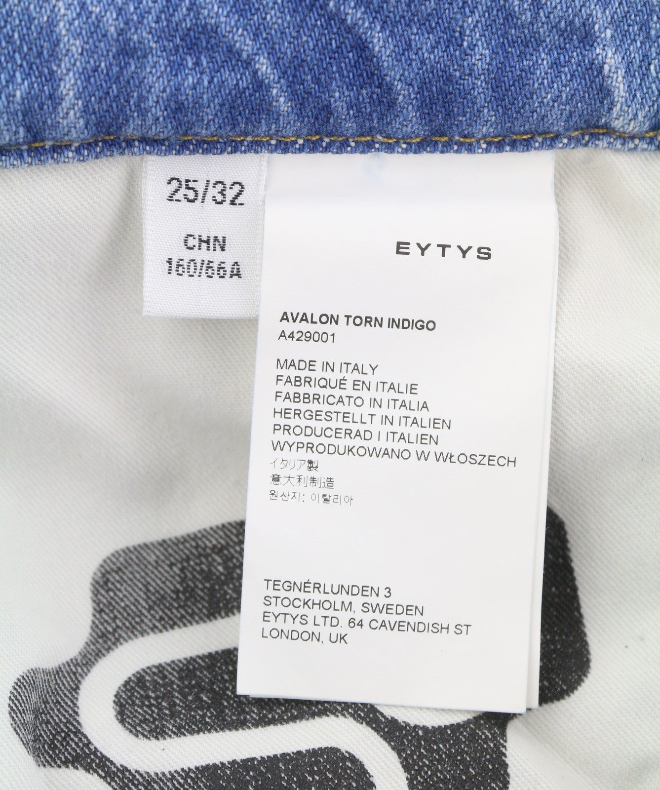 EYTYS Avalon Torn Indigo Cropped Bootcut Fit Women Jeans W25/L32 Blue RRP370