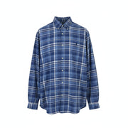 RALPH LAUREN Men Shirt 2XL Blue Indigo Oxford Plaid Classic Fit Button-Down