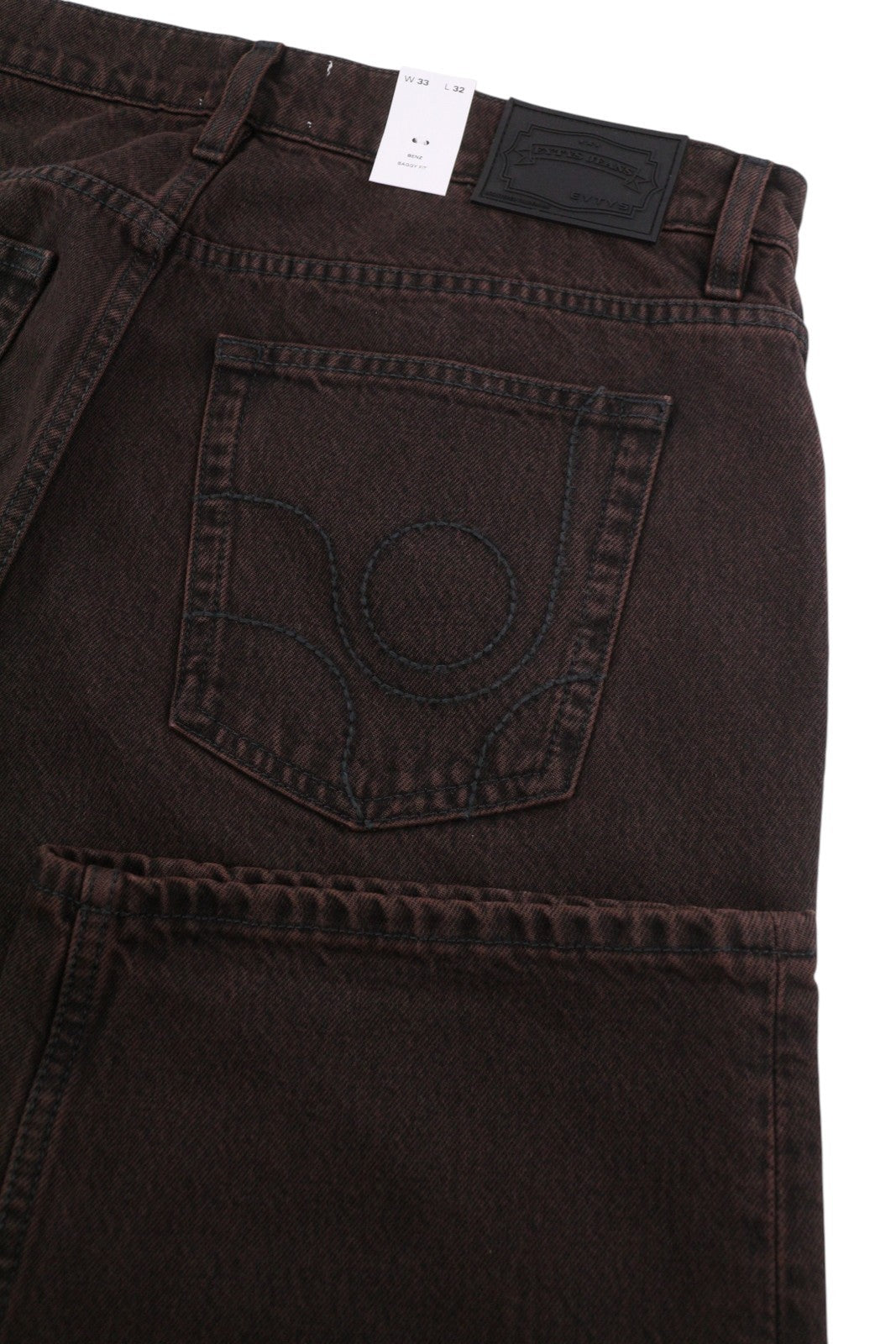 EYTYS Benz Sepia Baggy Fit Women Jeans W33/L32 Brown Faded Men Unisex RRP370