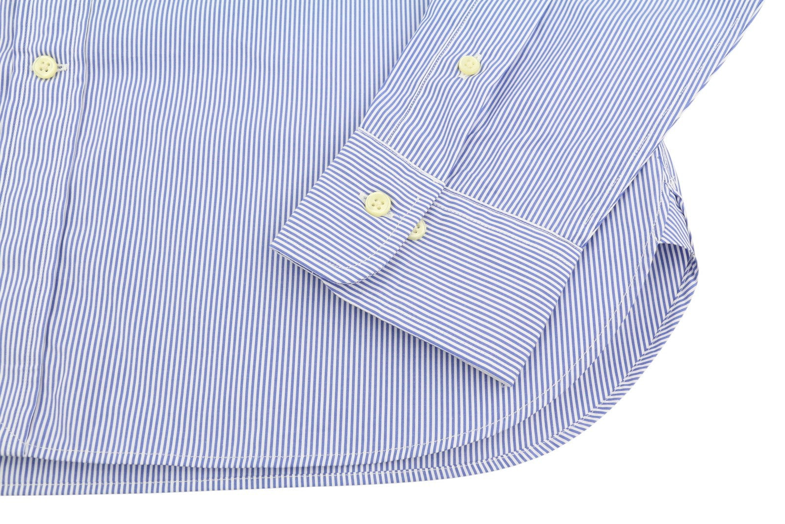 RALPH LAUREN Men Formal Shirt M Blue Stripe Custom Fit Cutaway Logo RRP169