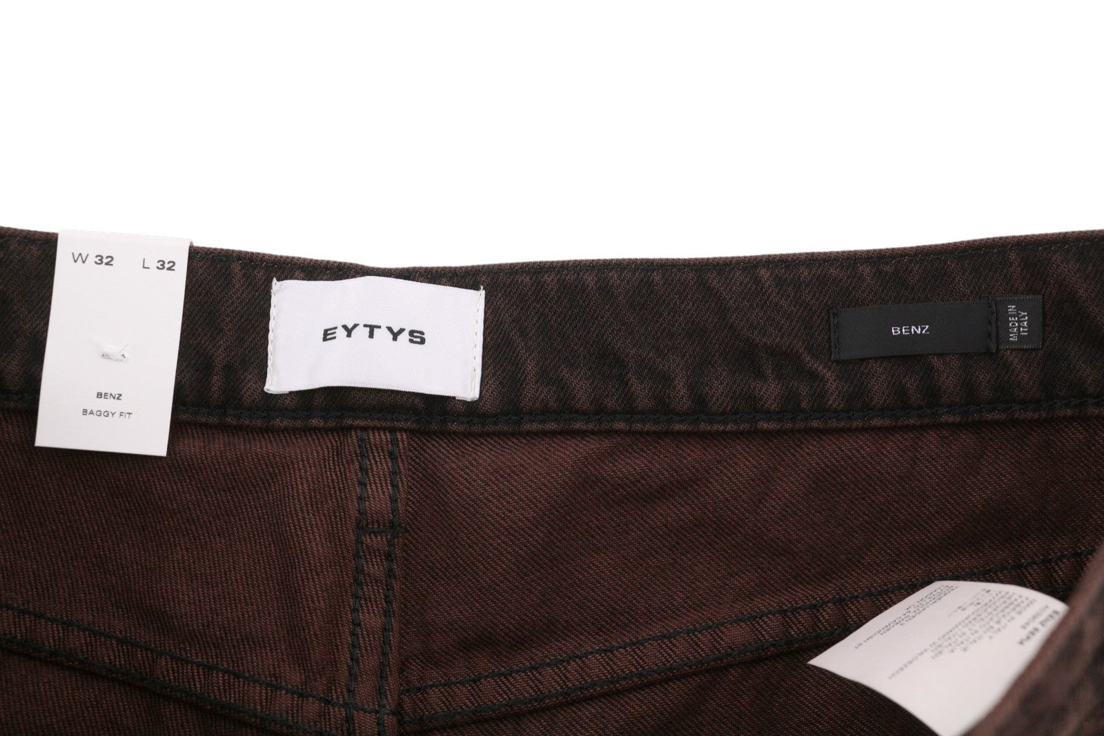 EYTYS Benz Sepia Baggy Fit Women Jeans W32/L32 Brown Faded Men Unisex RRP370