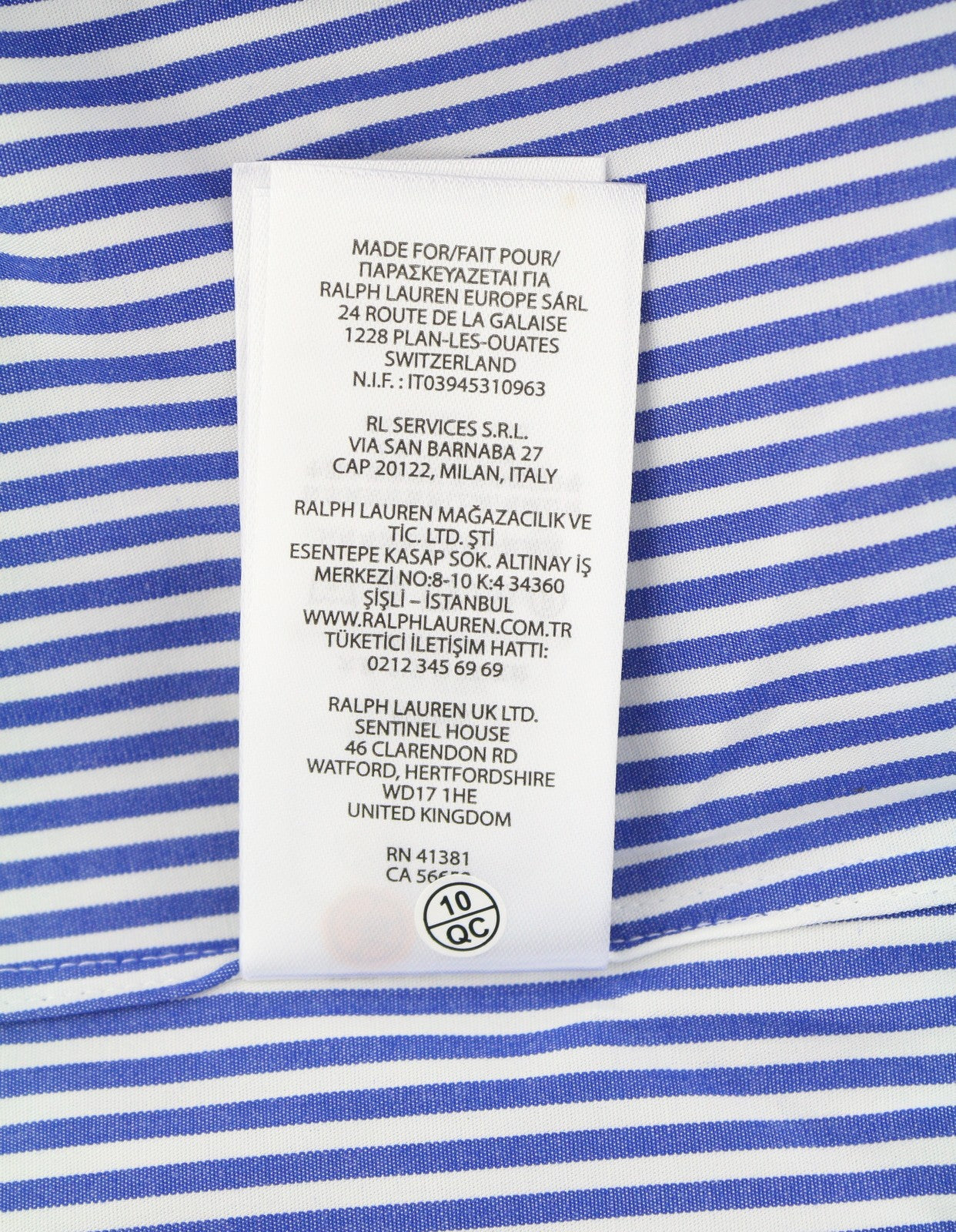 RALPH LAUREN Core Replen Men Shirt XL Stretch Stripe Custom Fit Button-Down
