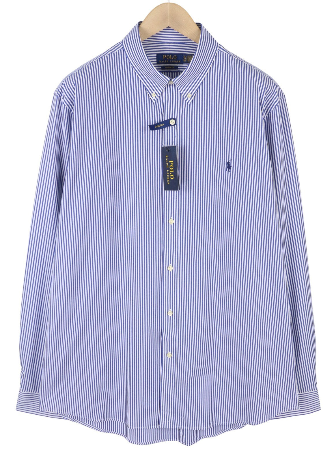 RALPH LAUREN Core Replen Men Shirt XL Stretch Stripe Custom Fit Button-Down