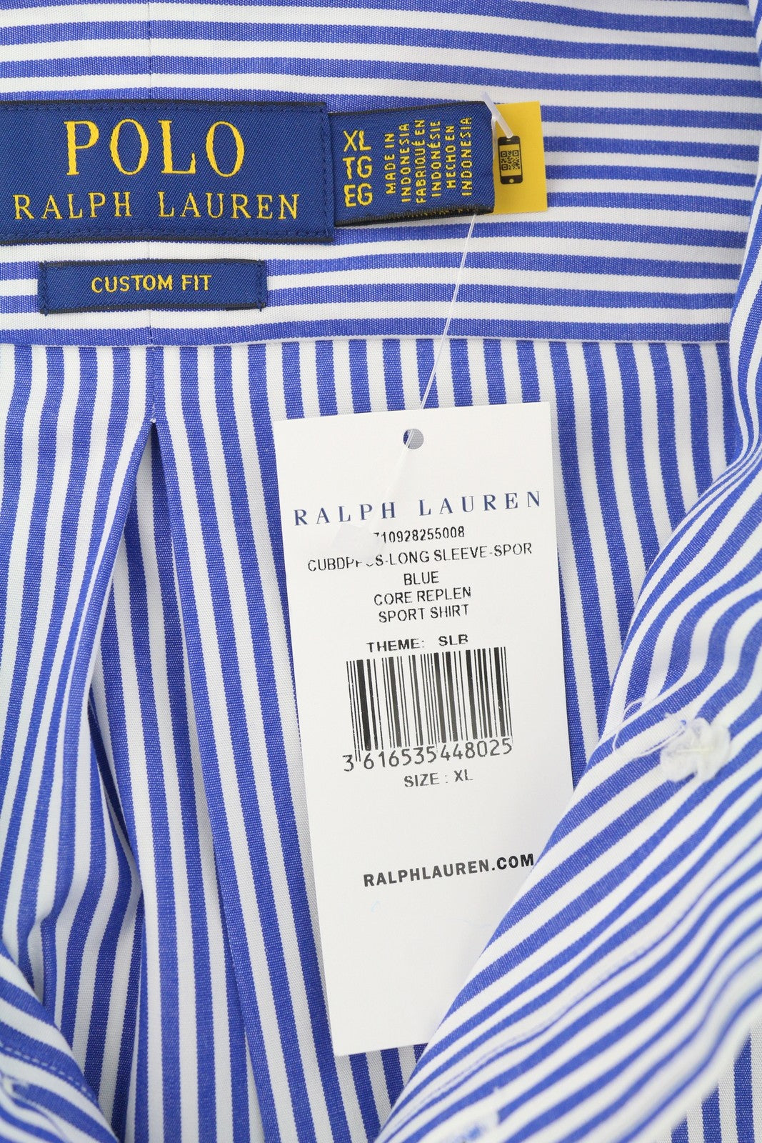 RALPH LAUREN Core Replen Men Shirt XL Stretch Stripe Custom Fit Button-Down