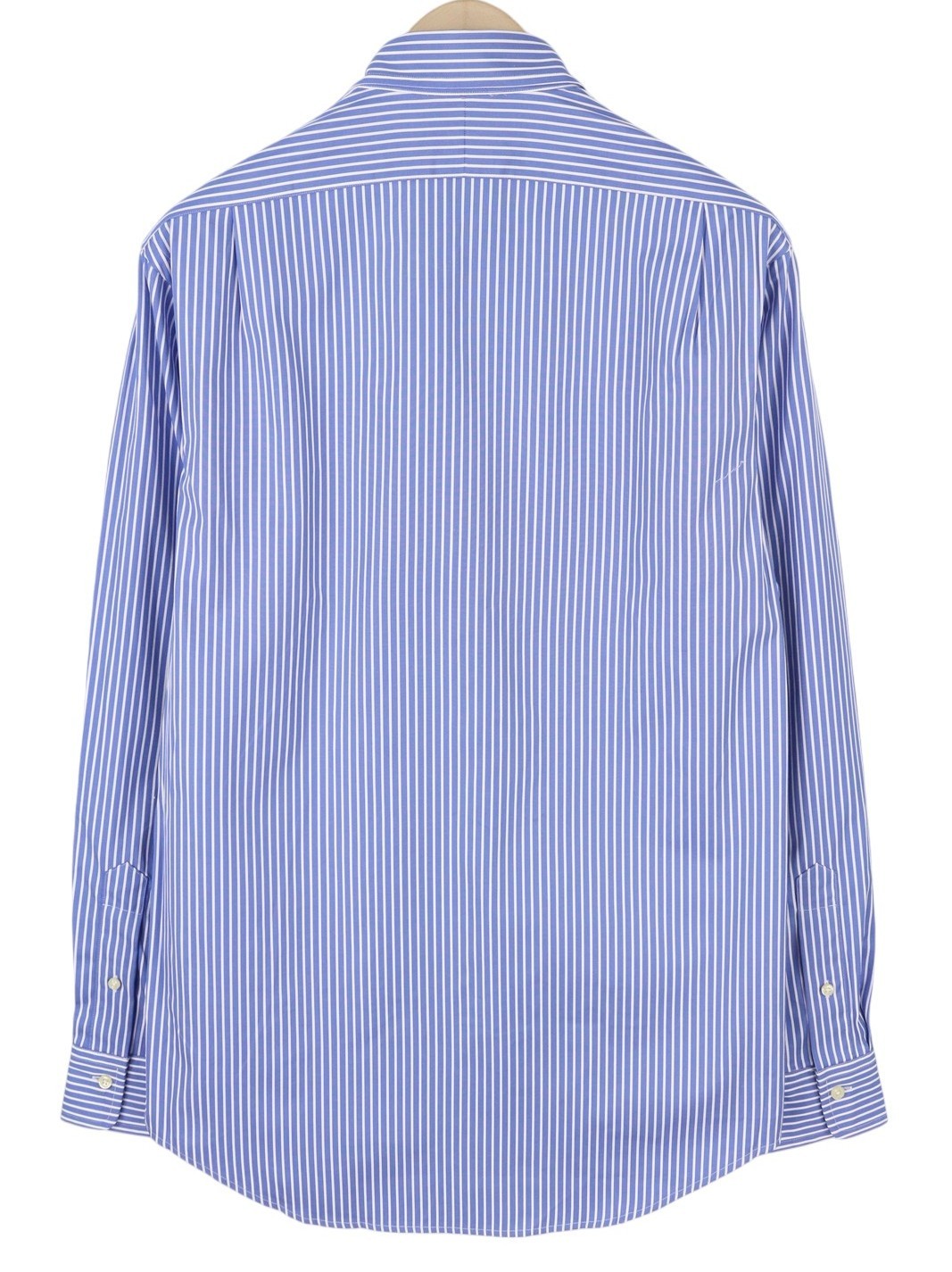 RALPH LAUREN Men Shirt M Blue Stripe Custom Fit Cutaway Button-Up RRP212