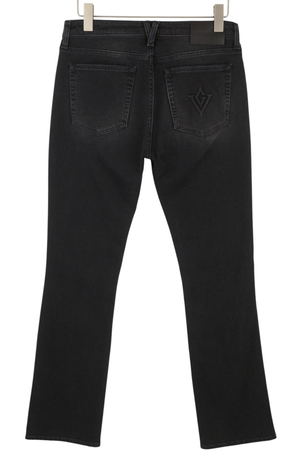 VICTORY GATE Women Jeans W29 Black Faded Flared Fit Zip Fly Denim