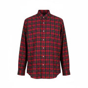 RALPH LAUREN Men Shirt 2XL Red Plaid Flannel Custom Fit Logo Button-Up RRR159