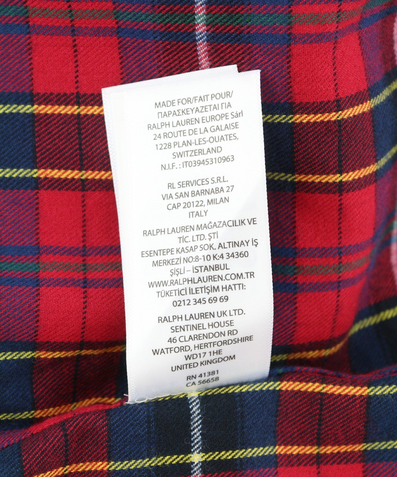 RALPH LAUREN Men Shirt 2XL Red Plaid Flannel Custom Fit Logo Button-Up RRR159
