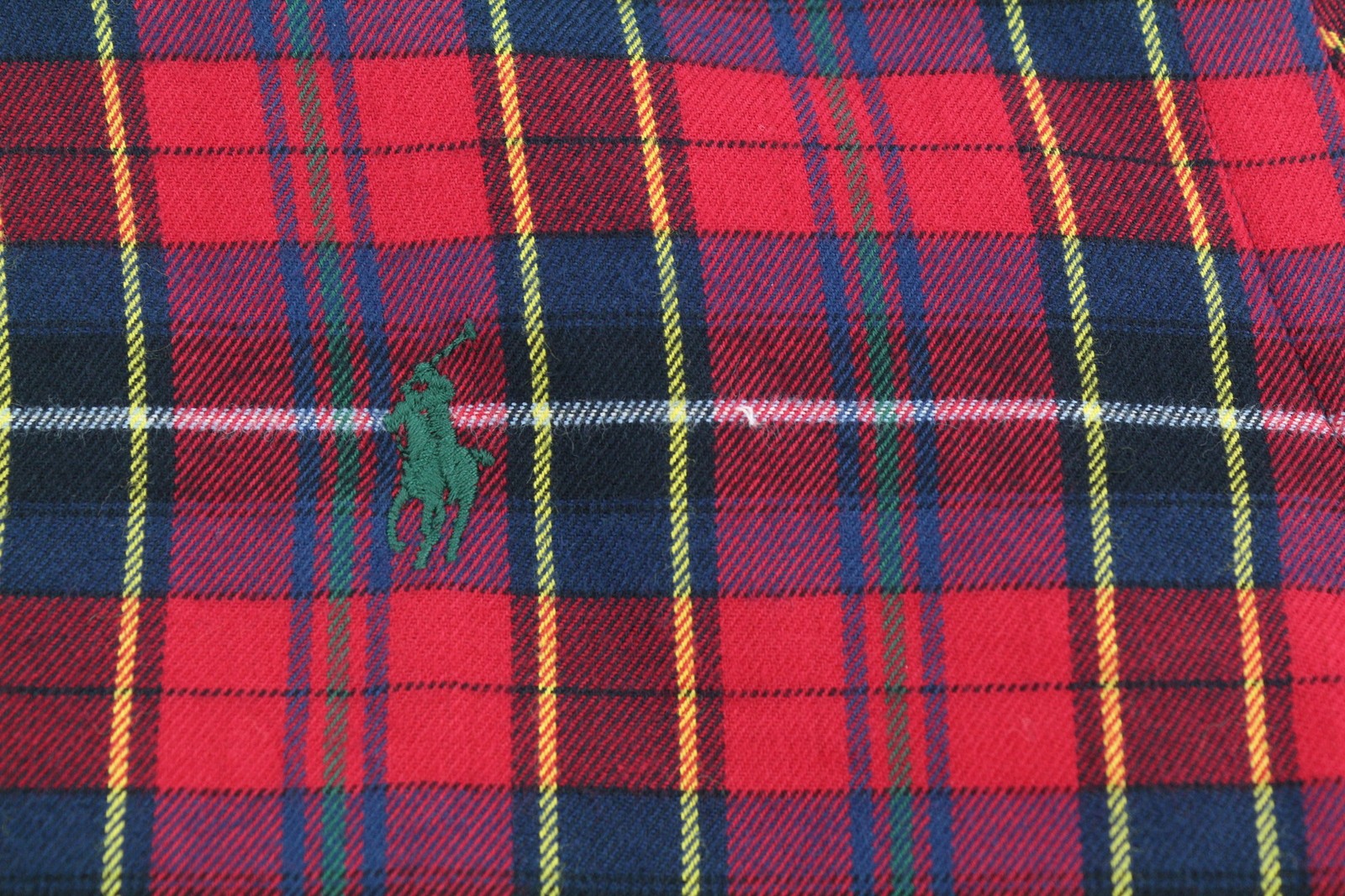 RALPH LAUREN Men Shirt 2XL Red Plaid Flannel Custom Fit Logo Button-Up RRR159