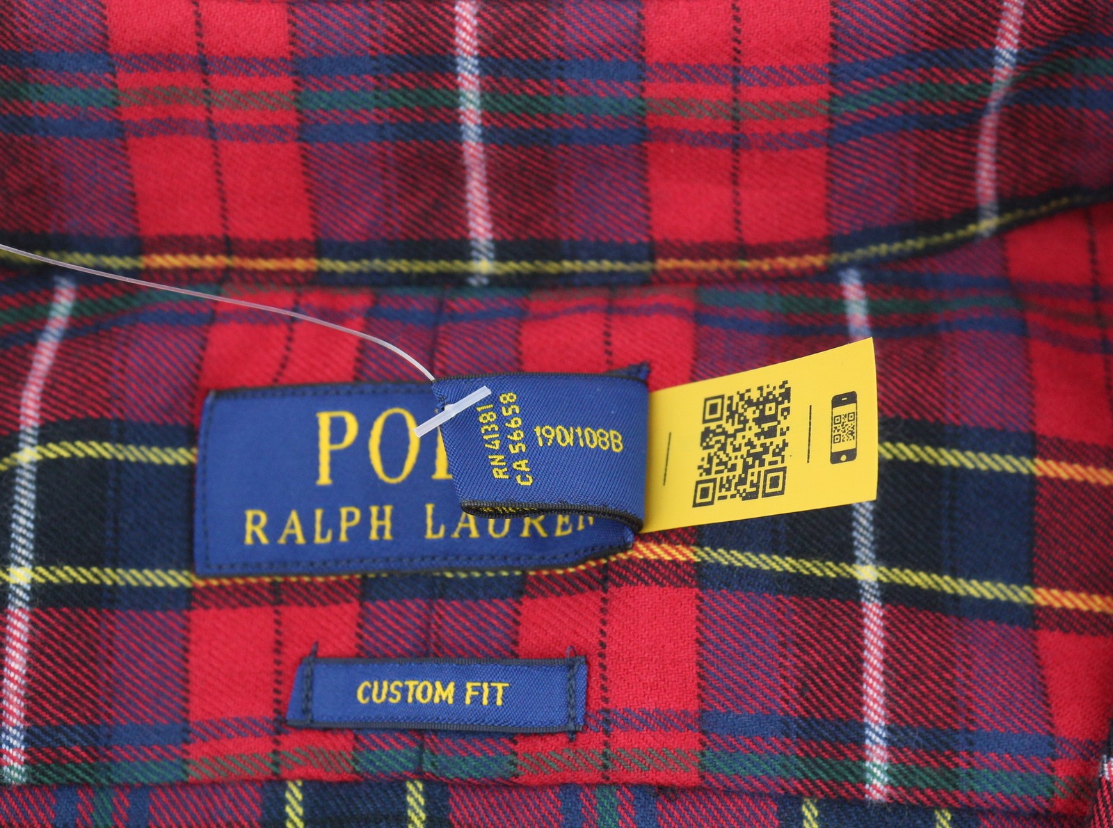 RALPH LAUREN Men Shirt 2XL Red Plaid Flannel Custom Fit Logo Button-Up RRR159