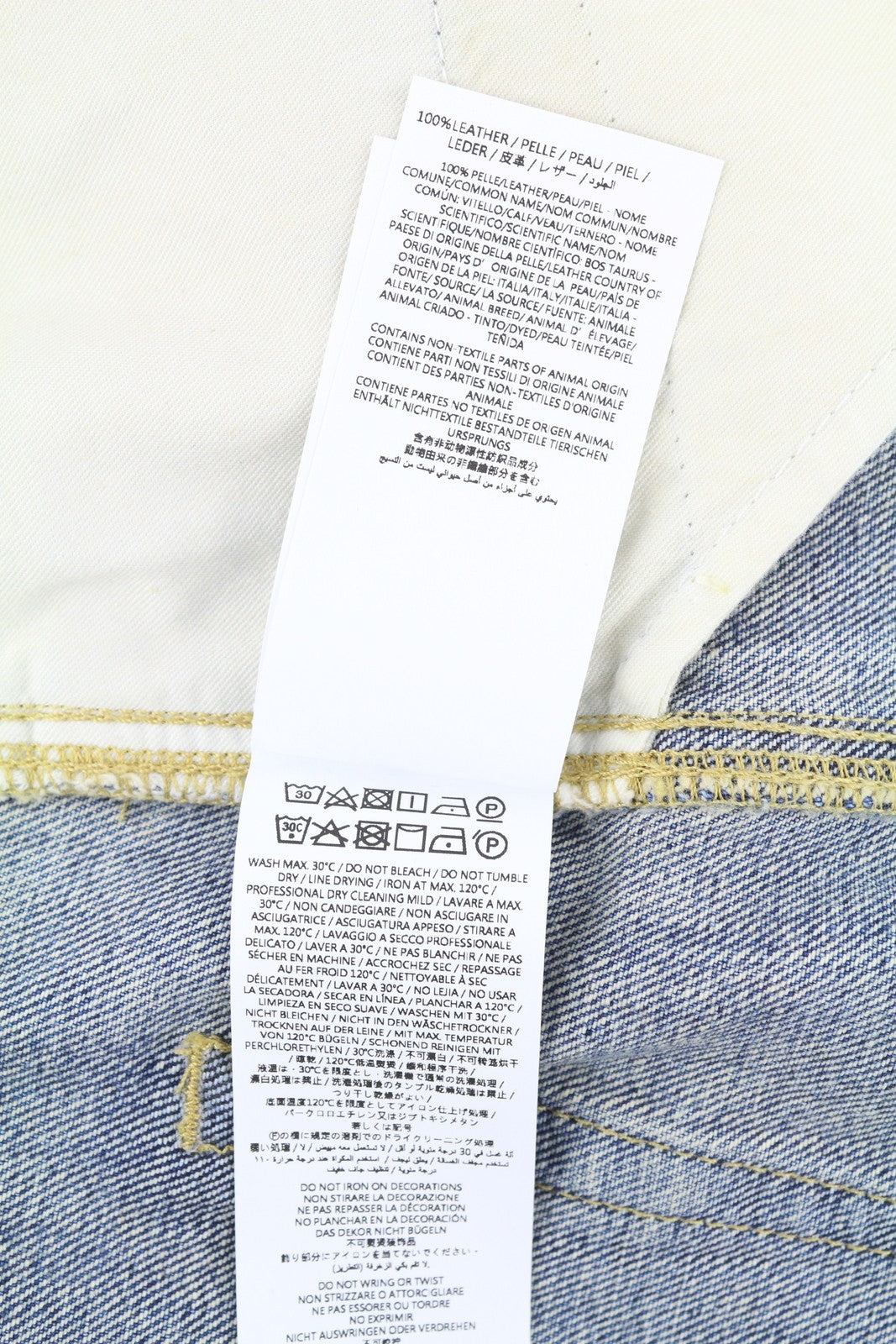 1989 STUDIO Men Jeans W33 Blue Faded Whiskers Straight Fit Distress Ripped Denim