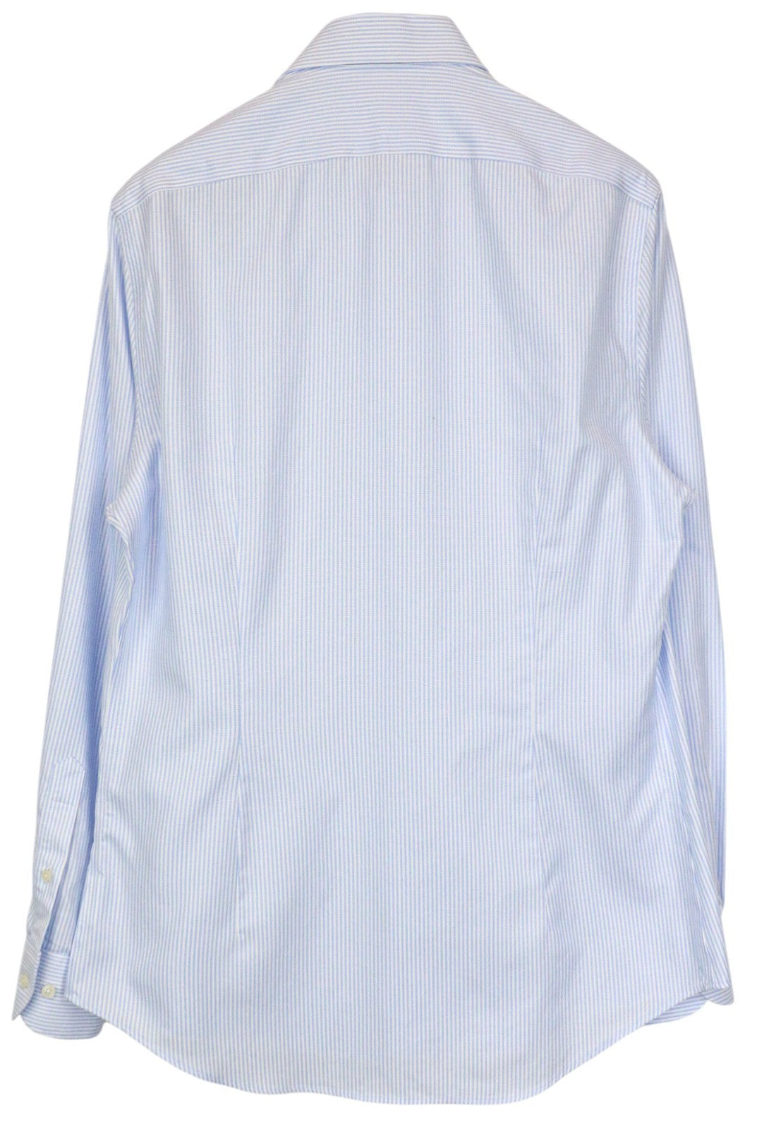 SUITSUPPLY Men's Shirt 41/16 Extra Slim Blue Striped Cotton Cutaway Long Sleeve