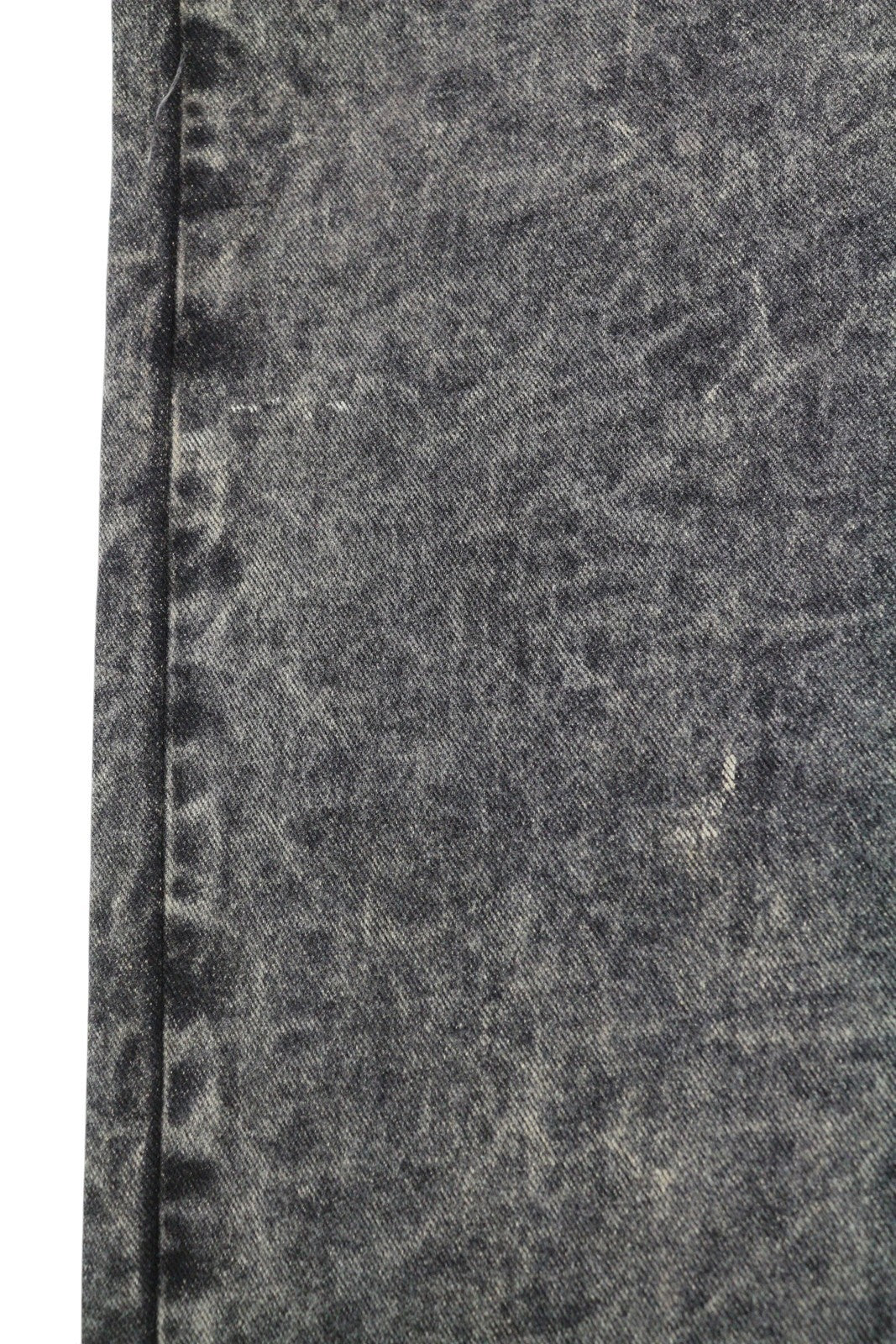 KHRISJOY Women Jeans W27 Grey Faded Washed Straight Fit High Waist Zip Fly Denim