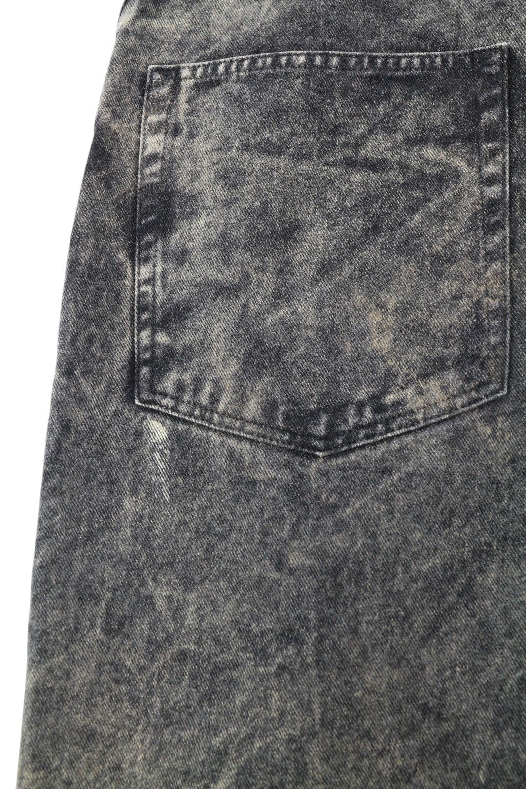 KHRISJOY Women Jeans W27 Grey Faded Washed Straight Fit High Waist Zip Fly Denim