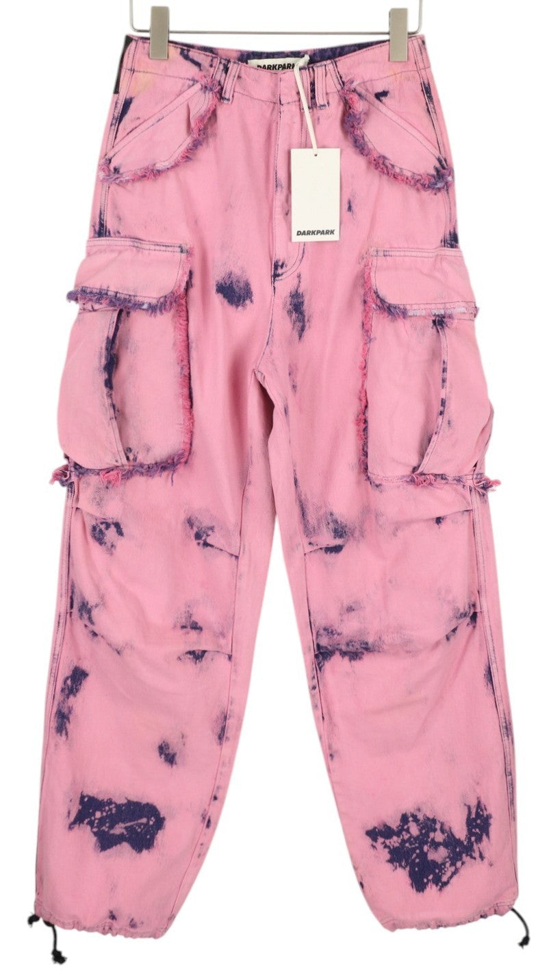 DARKPARK Vivi Cargo Denim Women Jeans 25 PB Pink & Blue Wide Leg Relaxed Fit
