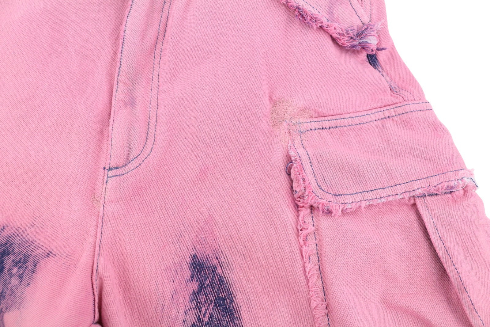 DARKPARK Vivi Cargo Denim Women Jeans 27 PB Pink & Blue Wide Leg Relaxed Fit