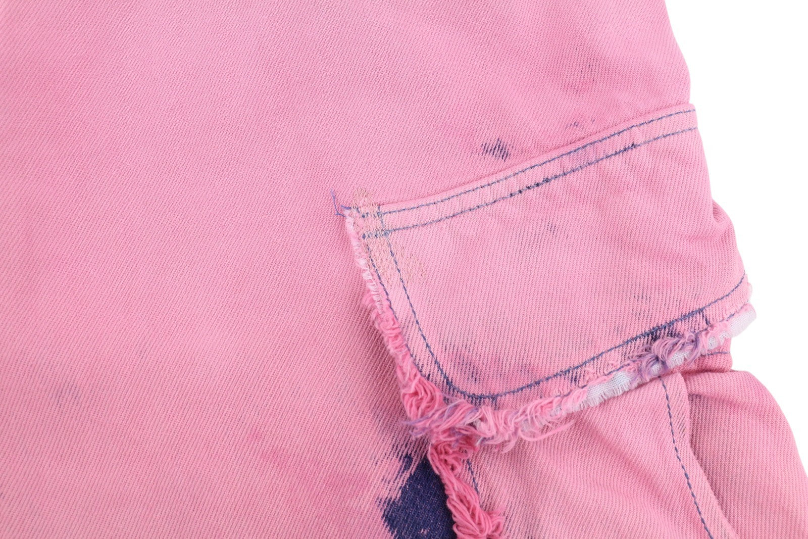 DARKPARK Vivi Cargo Denim Women Jeans 27 PB Pink & Blue Wide Leg Relaxed Fit