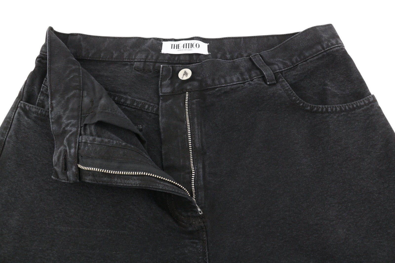 THE ATTICO Women Jeans 29 Black Loose Baggy Fit Cut-Out Details FW25 RRP590