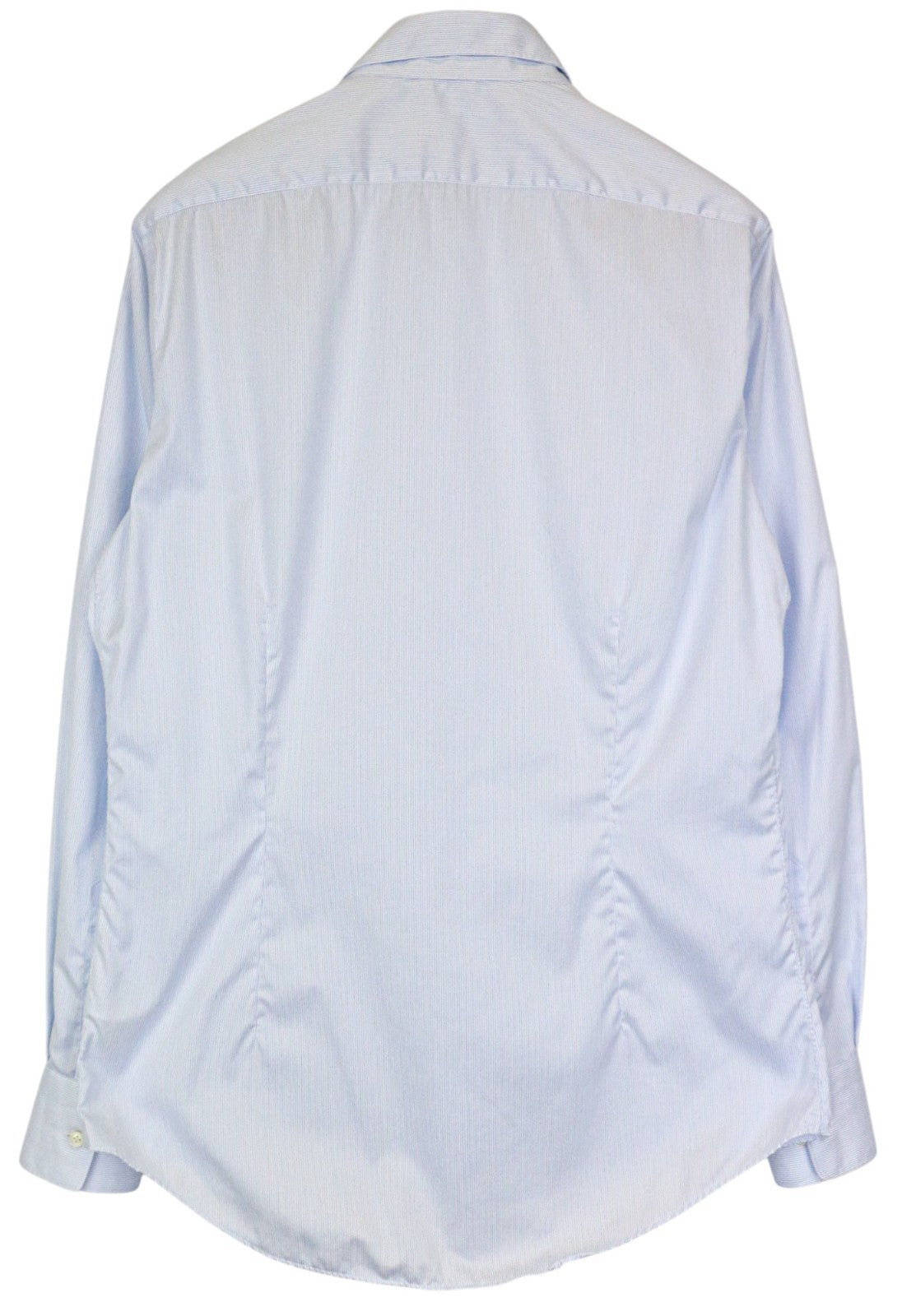 SUITSUPPLY Men's Shirt 42/16 1/2 Extra Slim Blue Striped Pure Cotton Cutaway