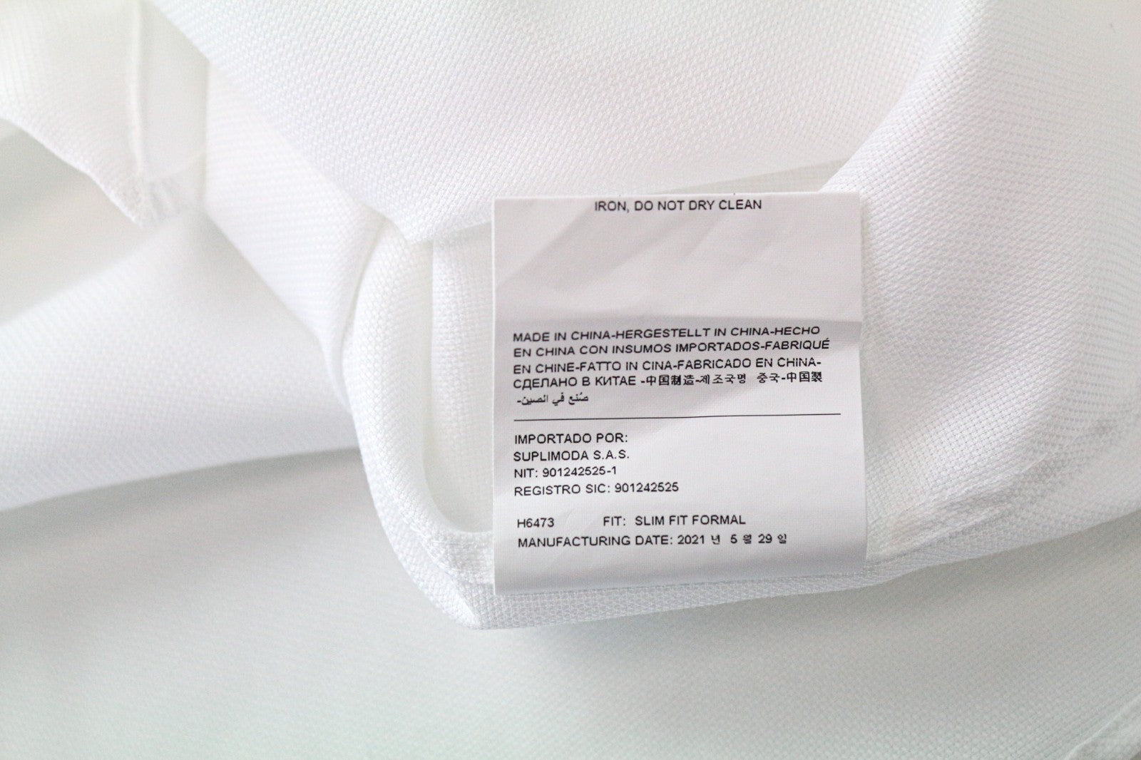 SUITSUPPLY Traveller Men's Shirt 39/15 1/2 Slim White Cotton Classic Fit