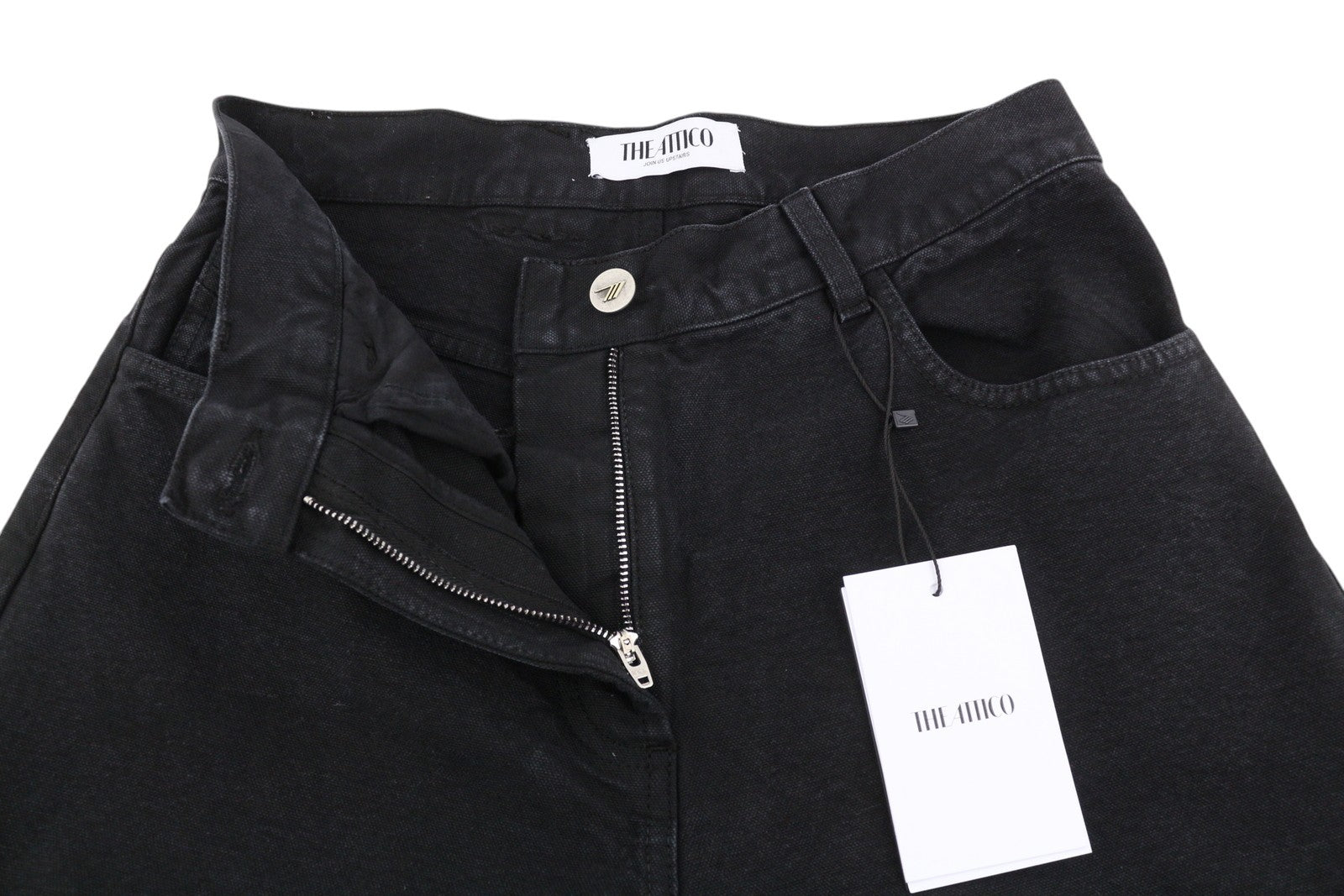 THE ATTICO Women Jeans 25 Black Loose Baggy Fit Cut-Out Details FW25 RRP590