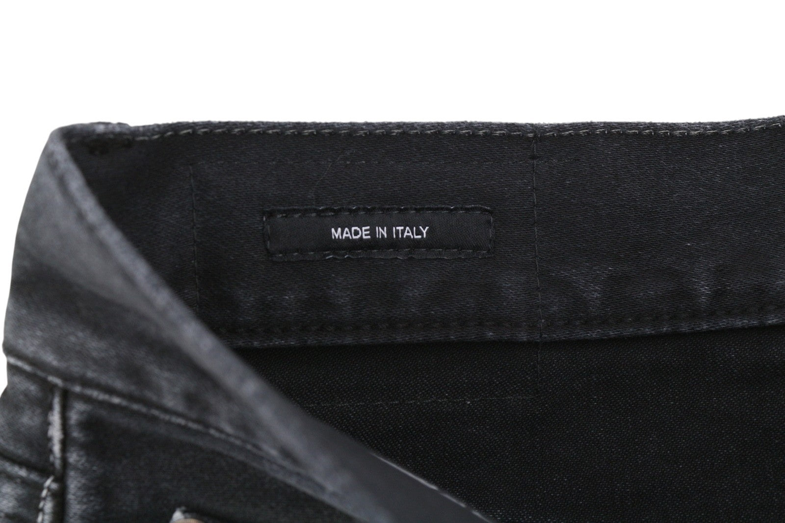 R13 X-BF Women Jeans 23 Black Garment Dyed Moleskin Cropped Zipper Denim FW25